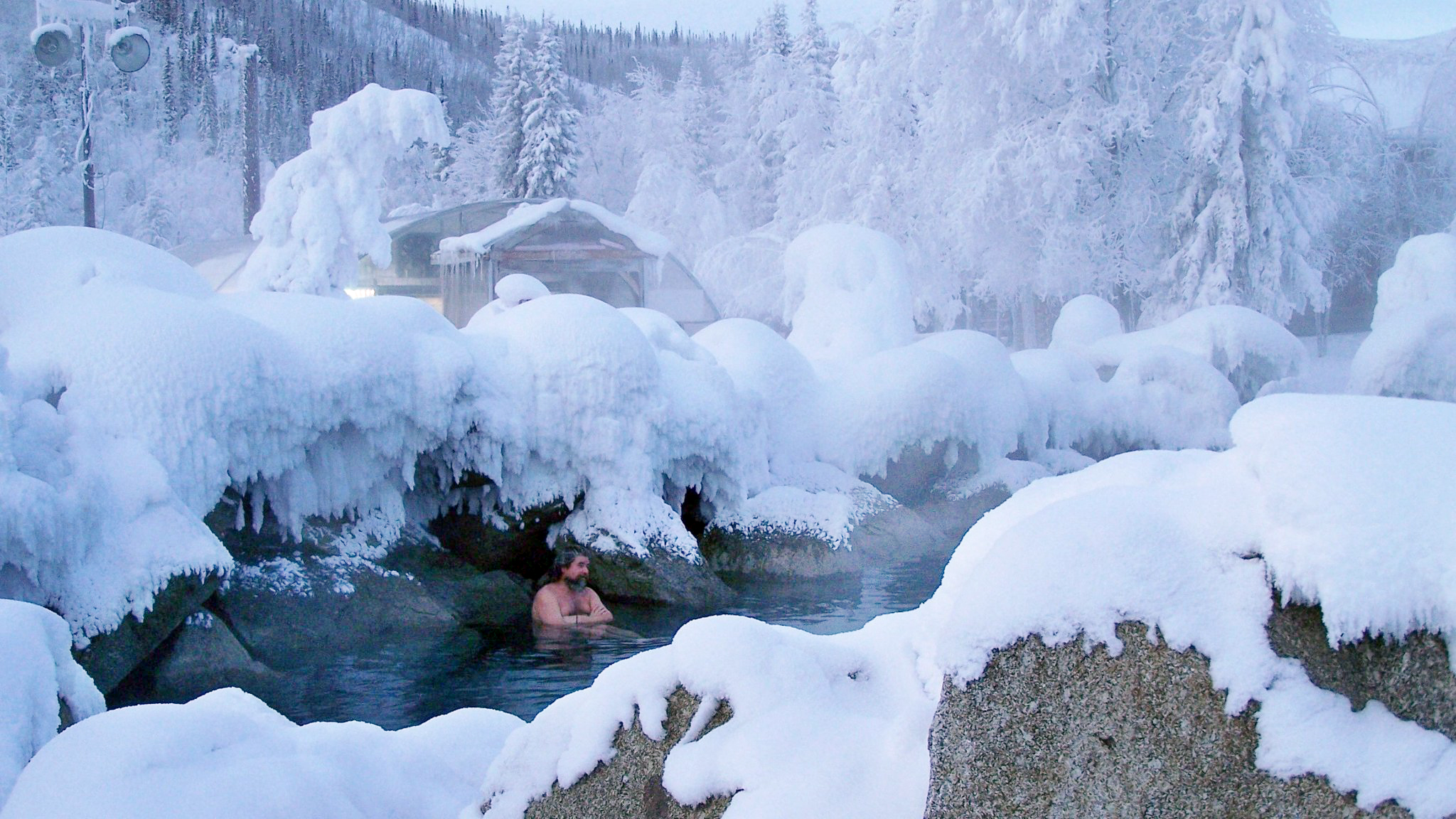 winter rock lake at Chena Hot Springs     PR shot