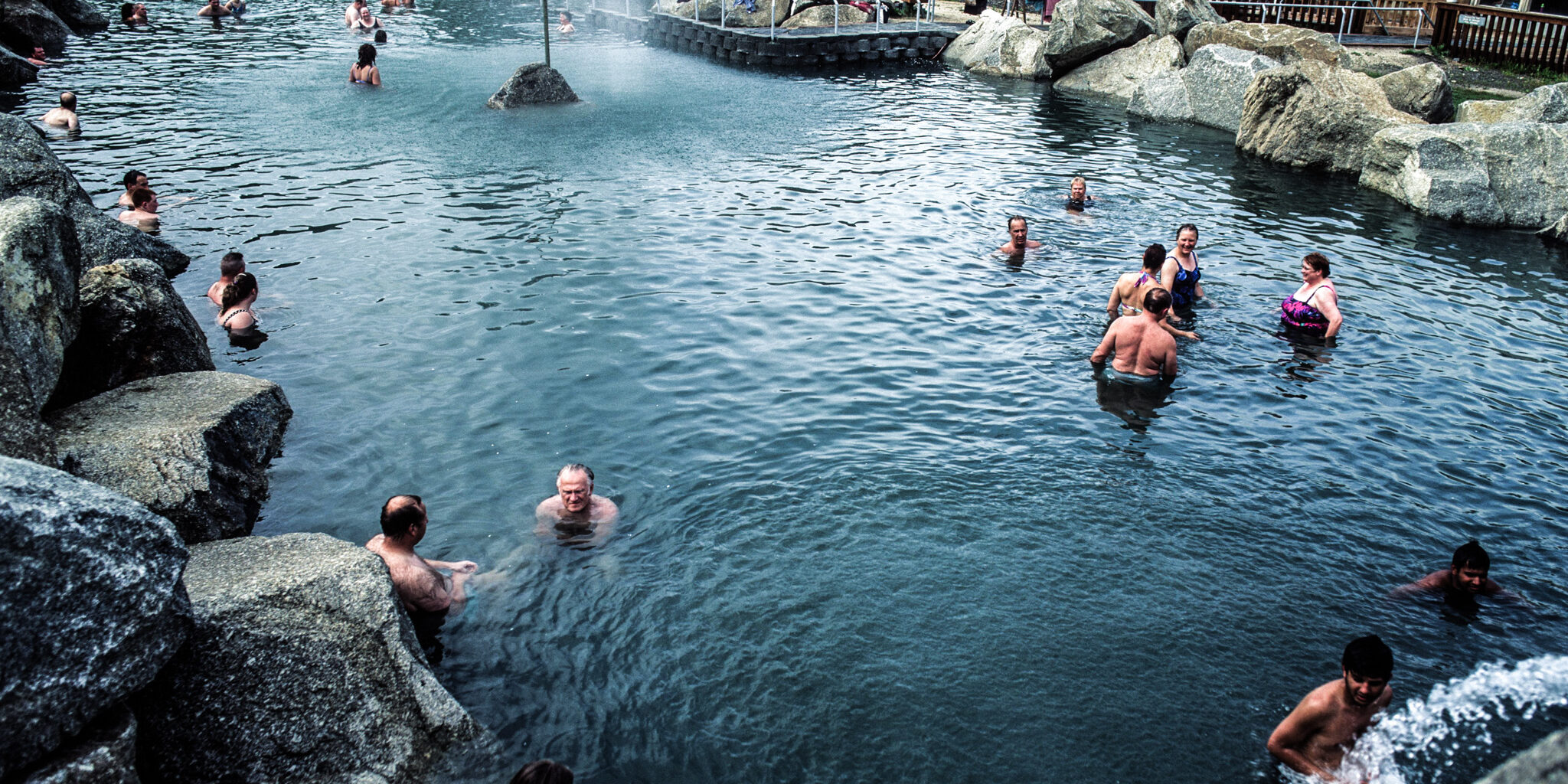 Chena Hot Springs Resorts' famous outdoor natural mineral hot springs rock lake is the favorite icon of this historic resort.  Unique in its qualities, it is a respite for adults who want to feel the true meaning of relaxation.